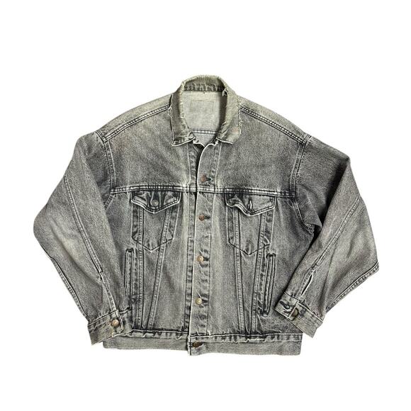 Vtg Levi's Men's M Gray Distressed Trucker 80s/90s Denim USA Jacket As Is - Picture 1 of 3